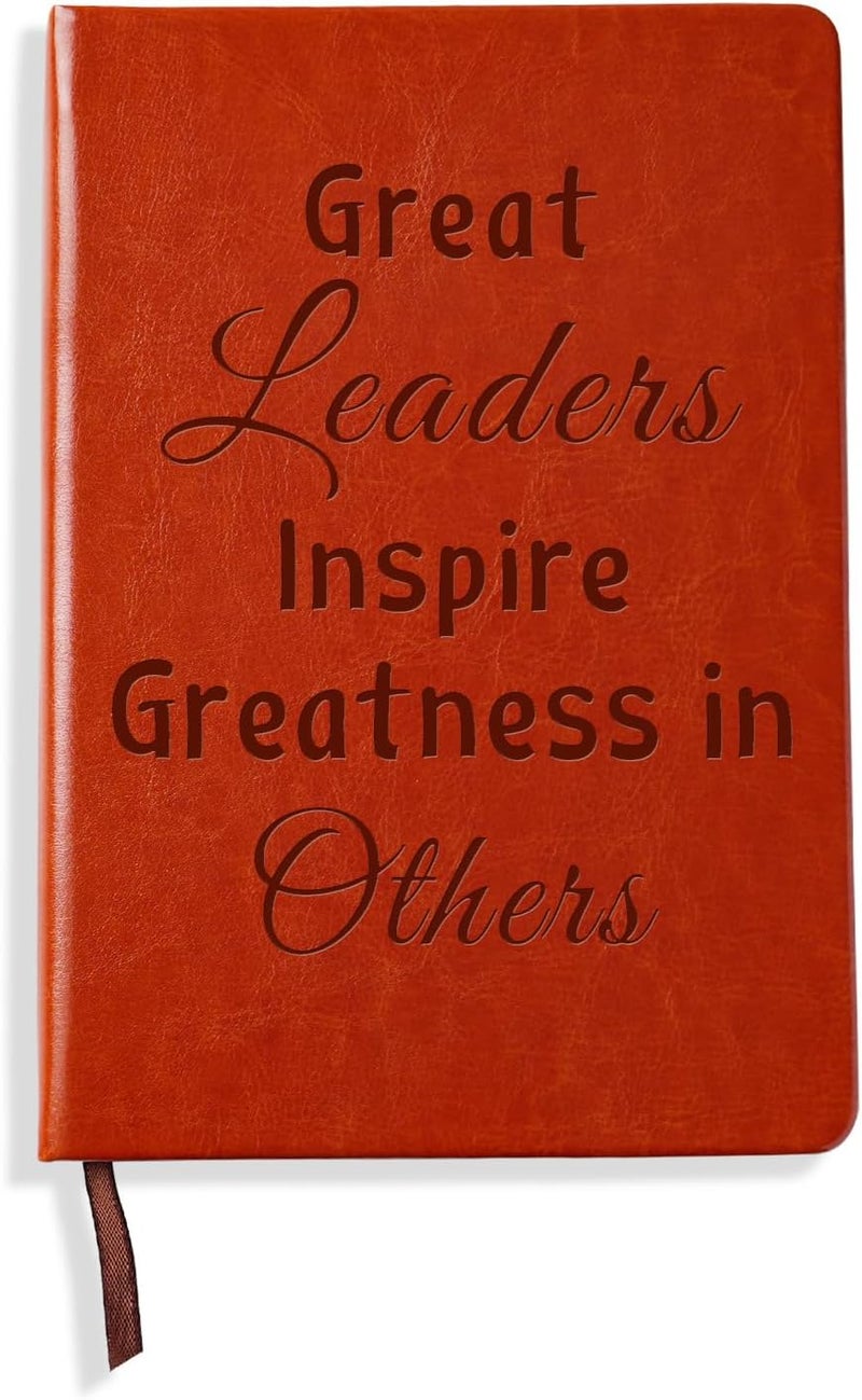 LBWCER Boss Appreciation Gift Mentor Gift Notebook Great Leaders Notebook Leader Supervisor PM Mentor Retirement Gift Coworker Farewell Leather Journal Notebooks (Great) - Image 1